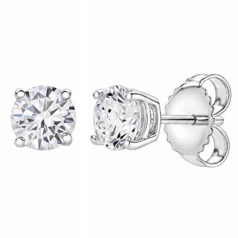 Valeria 14K Gold 0.60 Ct TW F VVS2 Lab Grown Round Diamond Stud Earrings