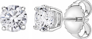 LuvMyJewelry Valeria 14K Gold 0.60 Ct TW F VVS2 Lab Grown Round Diamond Stud Earrings
