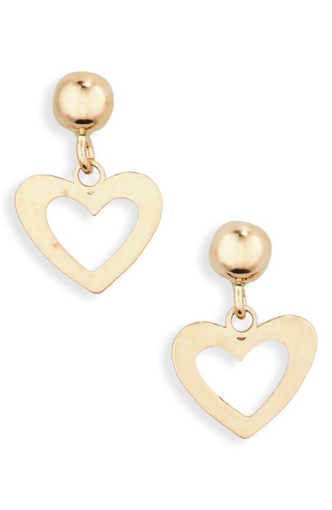 14K Gold Heart Drop Earrings (Nordstrom Exclusive)