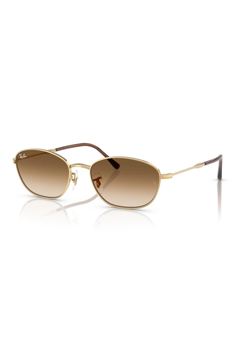58mm Irregular Oval Sunglasses, Alternate, color, GOLD FLASH