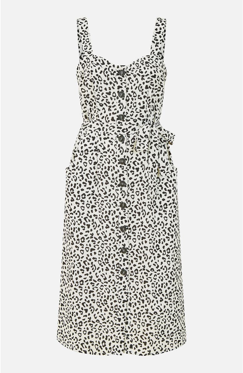 Yumi Printed Button Through Midi Dress, Alternate, color, White