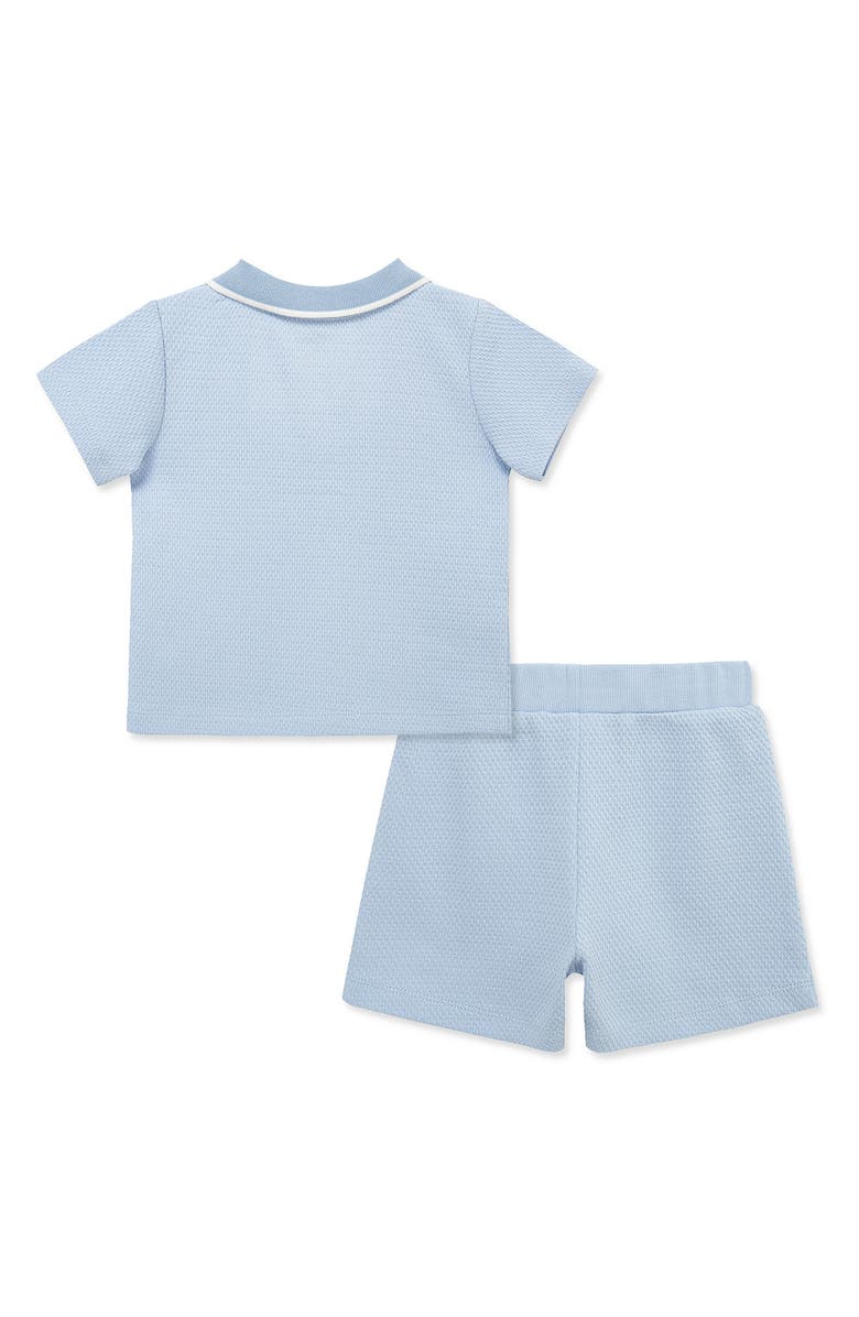 Little Me Organic Cotton Polo & Shorts Set, Alternate, color, Blue