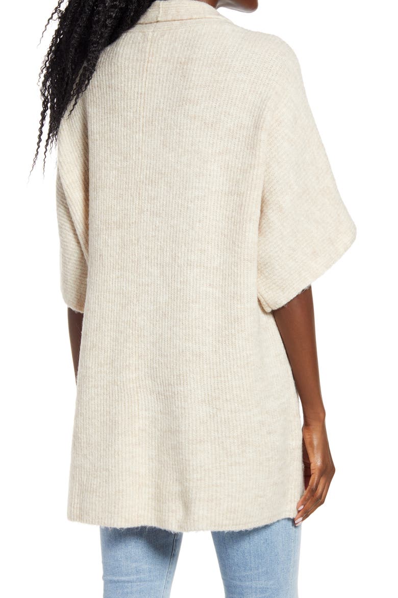 Open Front Dolman Sleeve Cardigan, Alternate, color, BEIGE OATMEAL LIGHT HEATHER