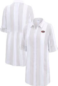 Tommy Bahama Women's Tommy Bahama Khaki/White San Francisco 49ers Rugby Beach Stripe Button-Up Tunic