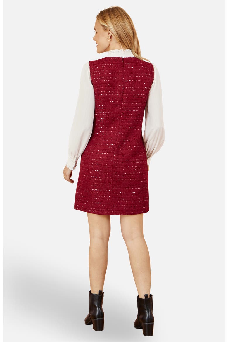 Boucle Tunic Dress, Alternate, color, Burgundy