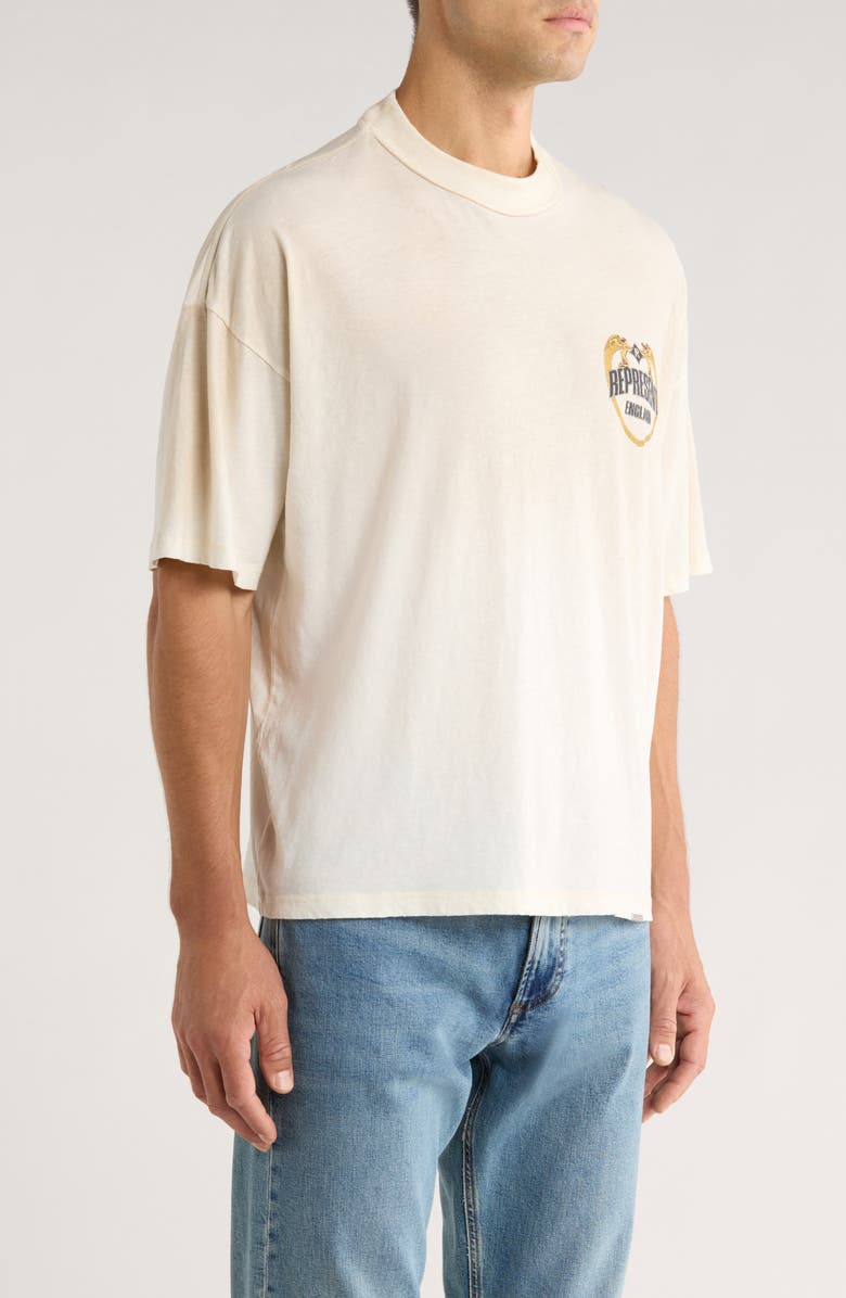 Represent Angel Border Graphic T-Shirt, Alternate, color, Washed Ecru
