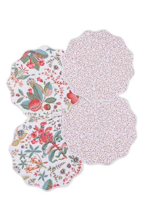 Set of 4 Reversible Quilted Placemats