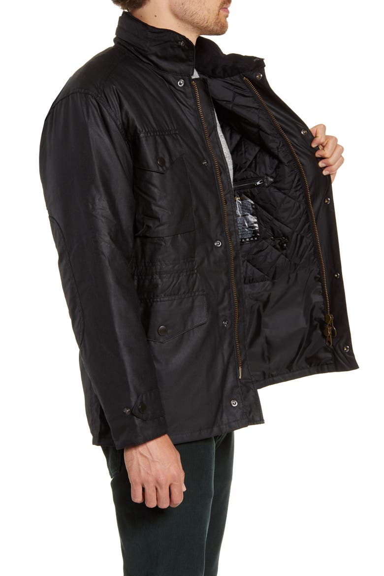 Sapper Regular Fit Weatherproof Waxed Cotton Jacket, Alternate, color, BLACK