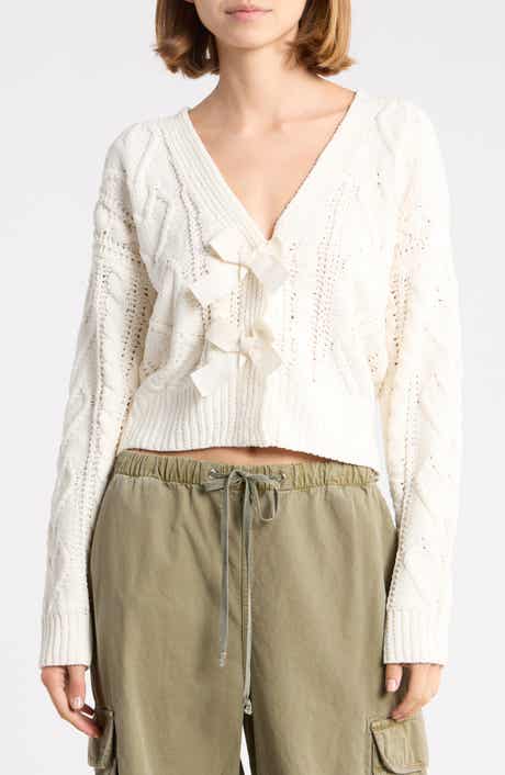 Heart Cable Bow Cardigan