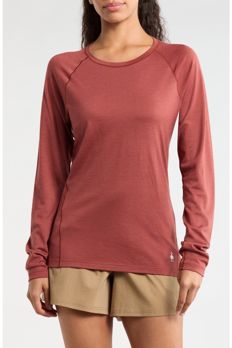 Classic All Season Merino Wool Base Layer Long Sleeve T-Shirt, Main, color, BURNT SIENNA