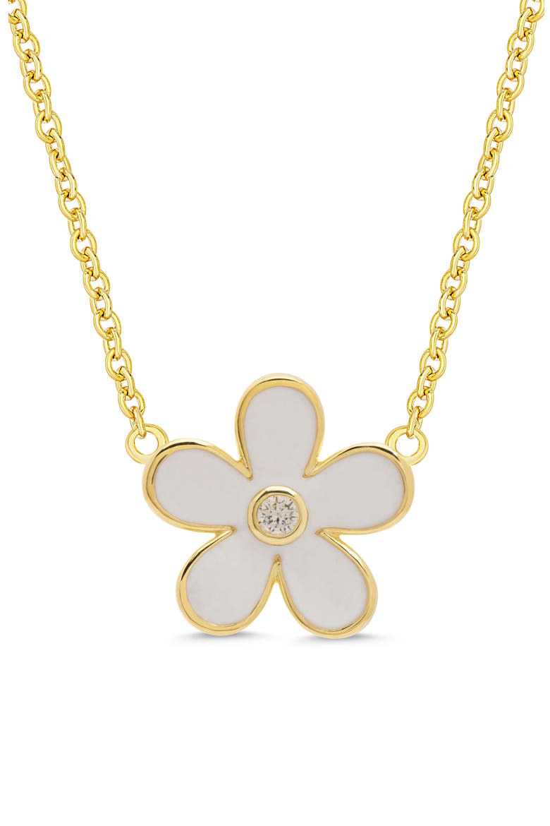 Kids' Floral Pendant Necklace, Main, color, WHITE