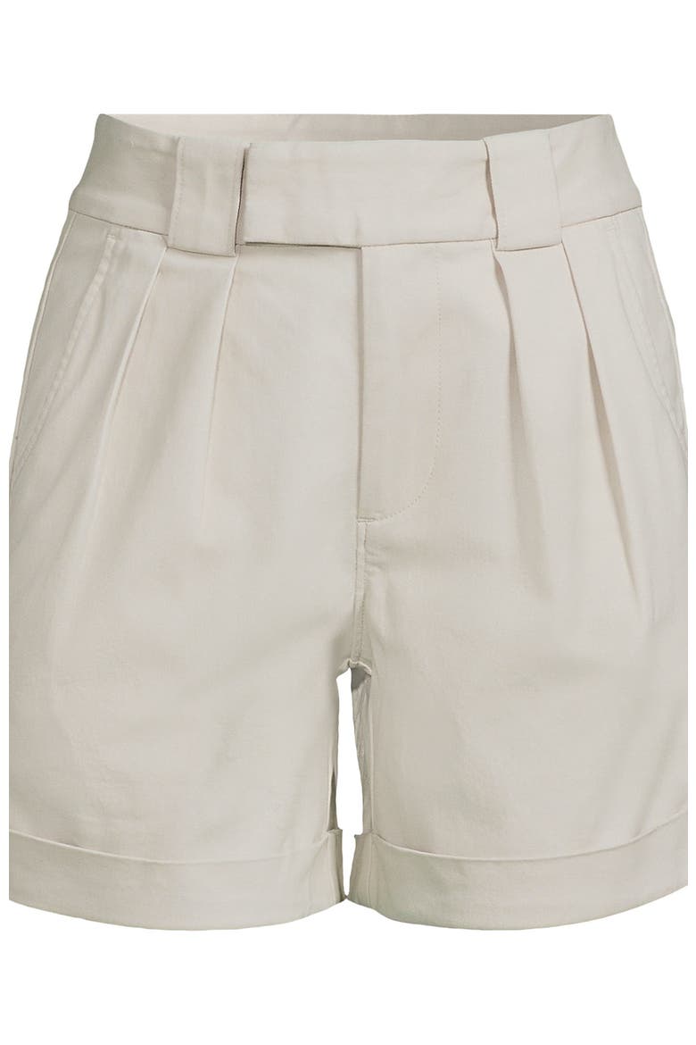Chino High Rise Pleated 7" Shorts, Alternate, color, Light Stone