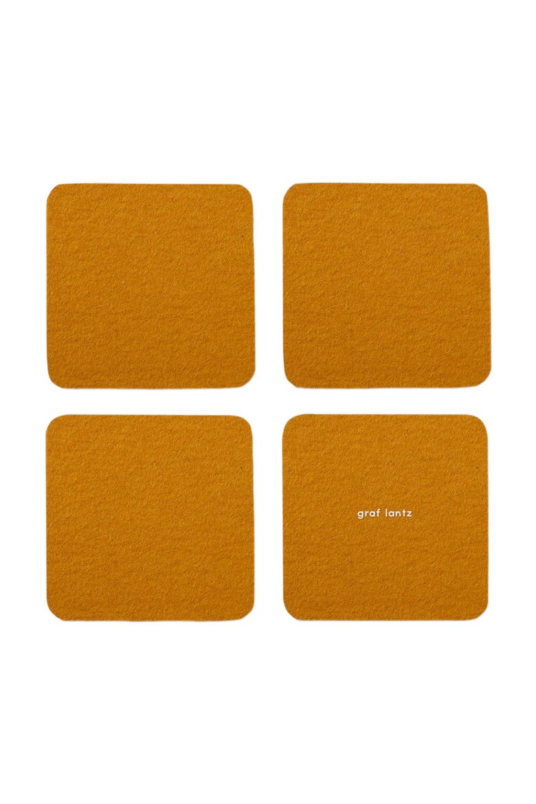 Bierfilzl Merino Wool  Coaster set, Main, color, Turmeric