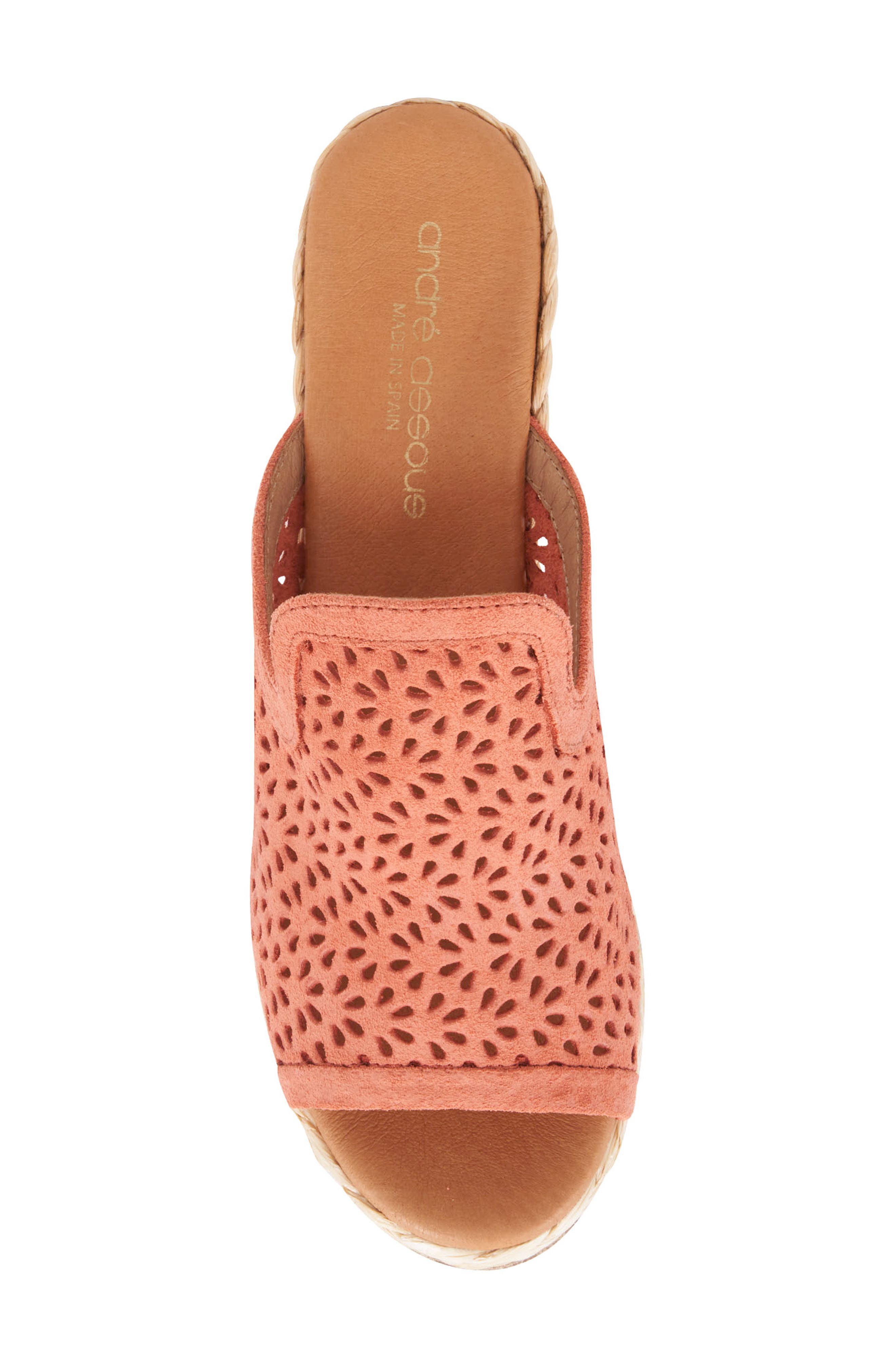 André Assous Nissa Espadrille Wedge Slide Sandal, Alternate, color, Coral