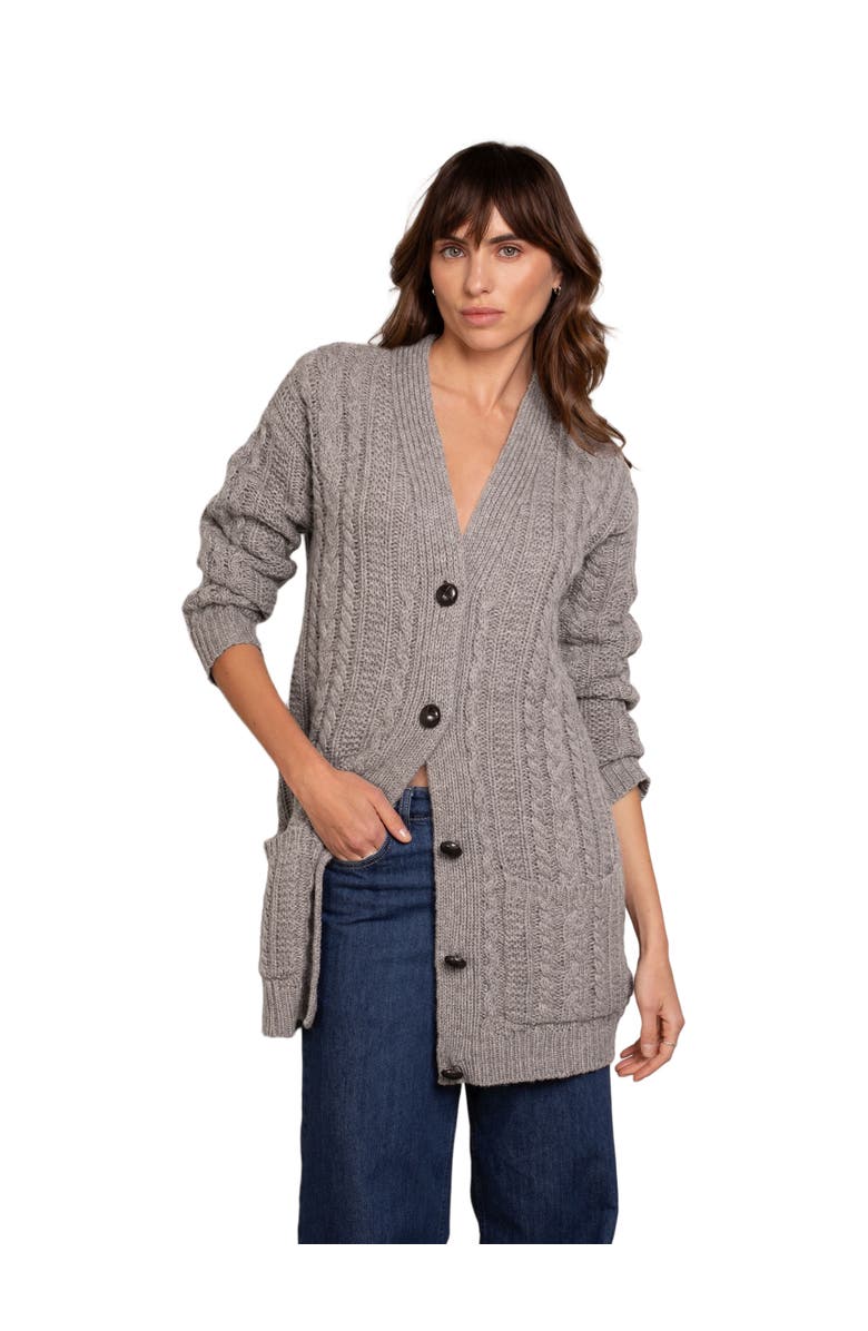 Celtic & Co. Relaxed fit cable knit cardigan, Main, color, 