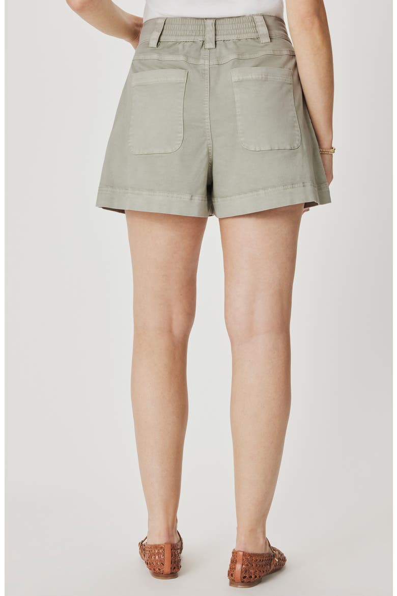 Natasha Pleated High Waist Shorts, Alternate, color, EUCALYPTUS