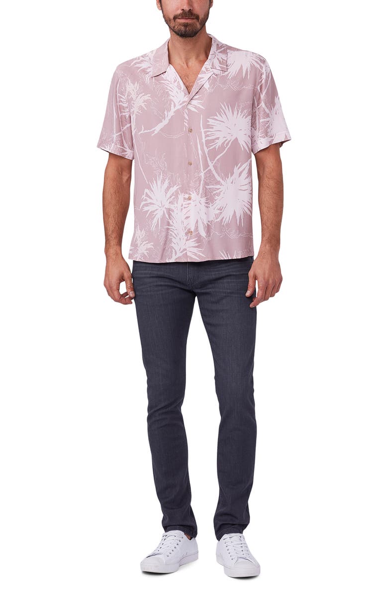 PAIGE Landon Agave Print Short Sleeve Button-Up Camp Shirt, Alternate, color, 