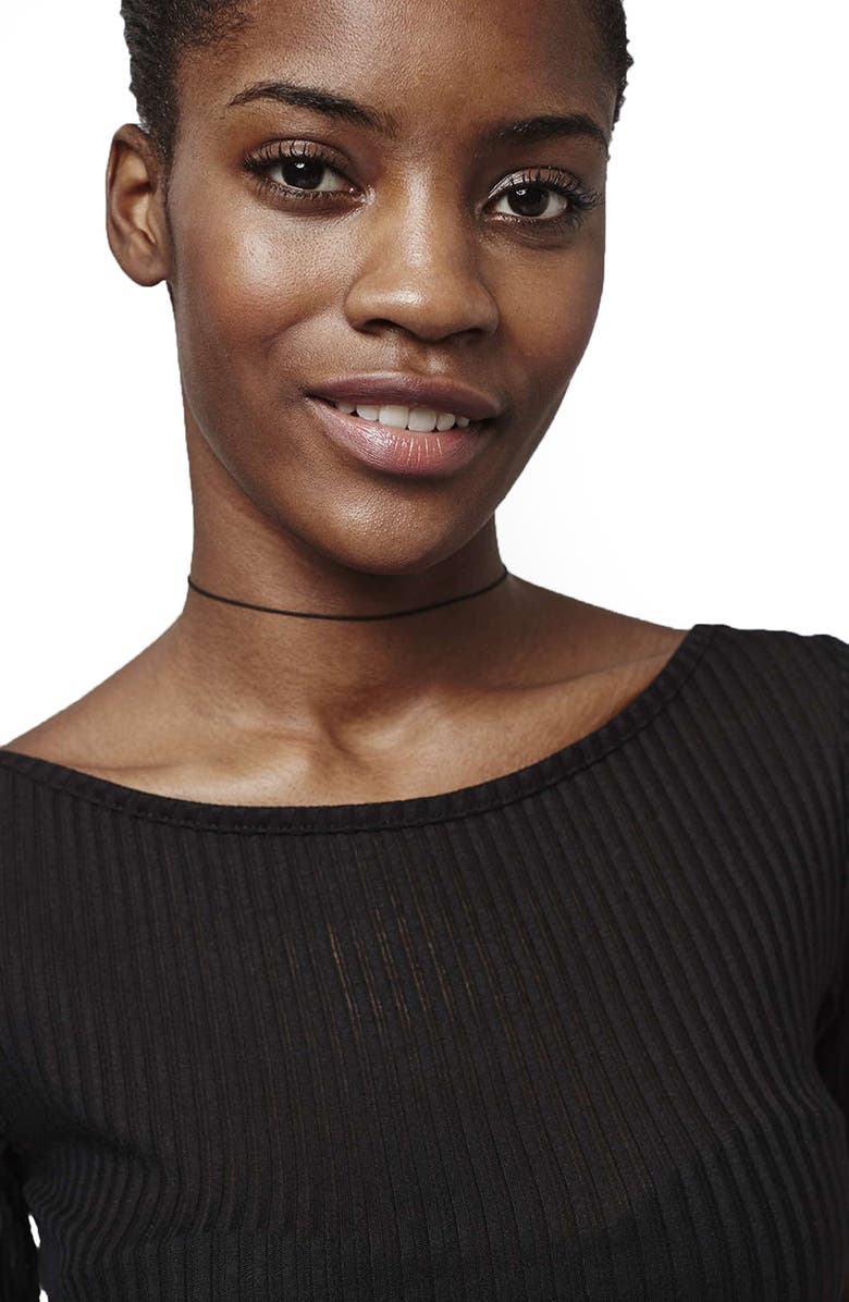 Topshop Raw Edge Crop Tee, Alternate, color, 