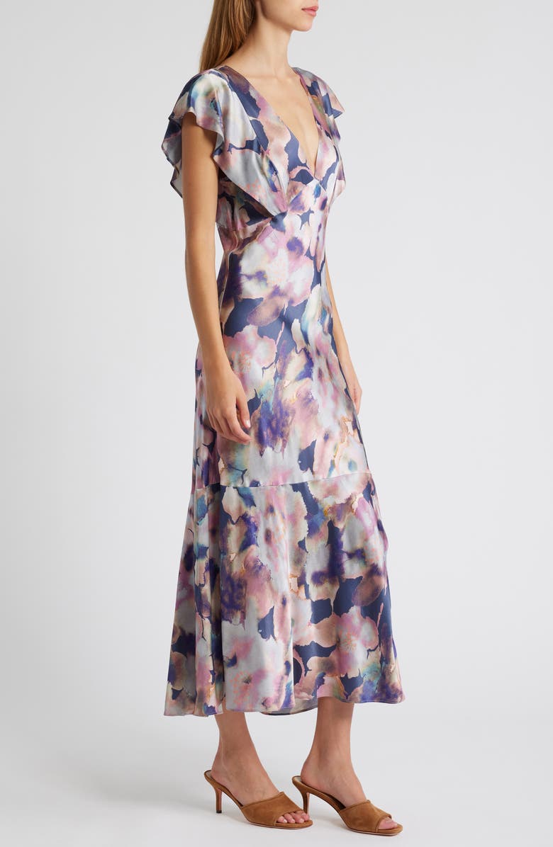 Rails Dina Flutter Sleeve Midi Dress, Alternate, color, Midnight Verbena