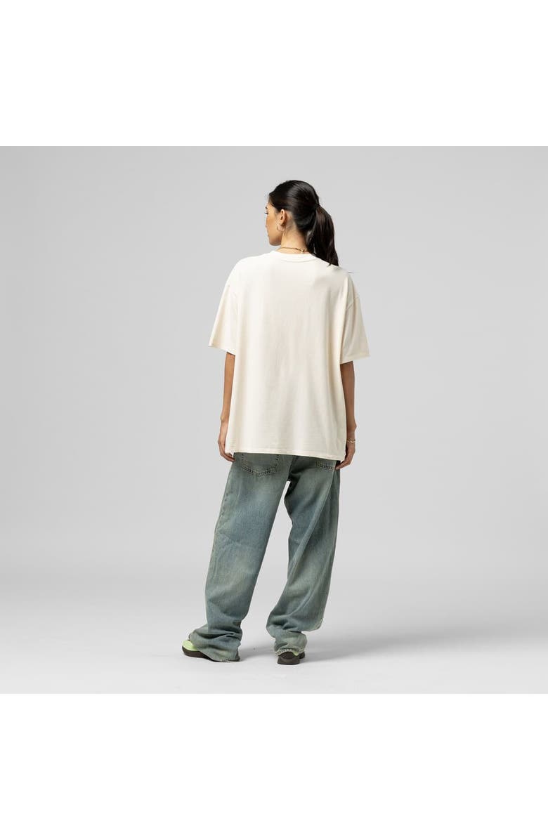 Mitchell & Ness Women's Mitchell & Ness  Cream Pittsburgh Steelers Logo Rise Boyfriend T-Shirt, Alternate, color, Cream