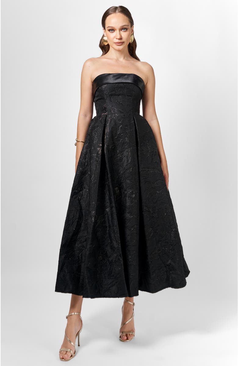 Bariano Alanna Jacquard A Line Midi, Main, color, Black