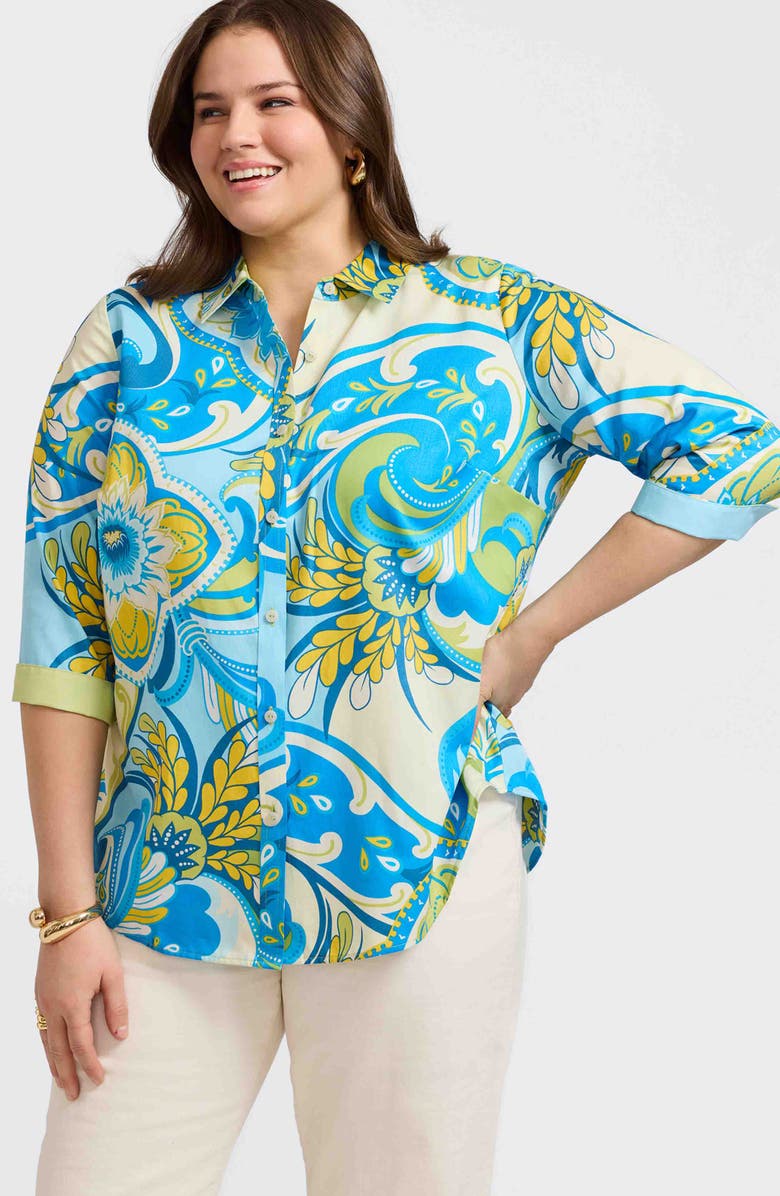 Foxcroft Margie Cotton Button-Up Shirt, Alternate, color, 