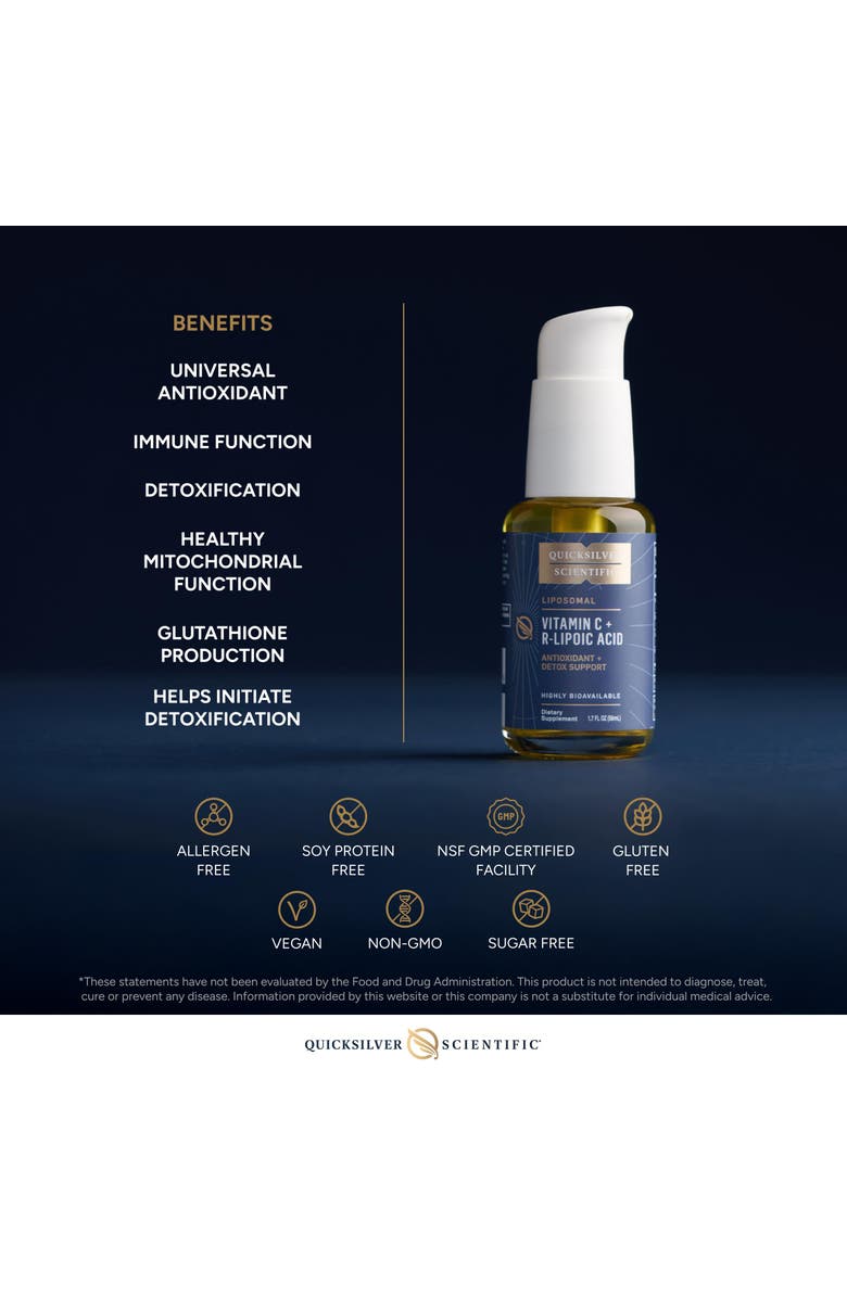 Quicksilver Scientific Liposomal Vitamin C and R Lipoic Acid Liquid Supplement, Alternate, color, NO COLOR
