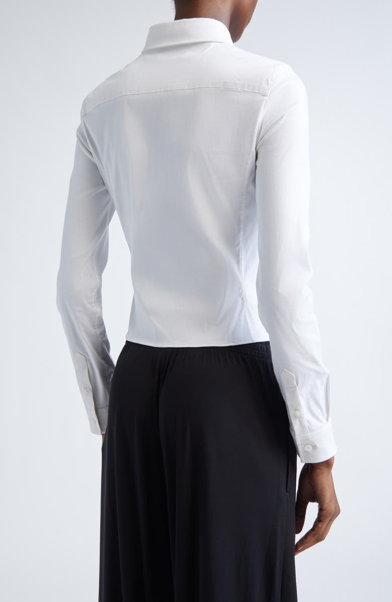 Balenciaga Ruched Button-Up Shirt, Alternate, color, 9000 White