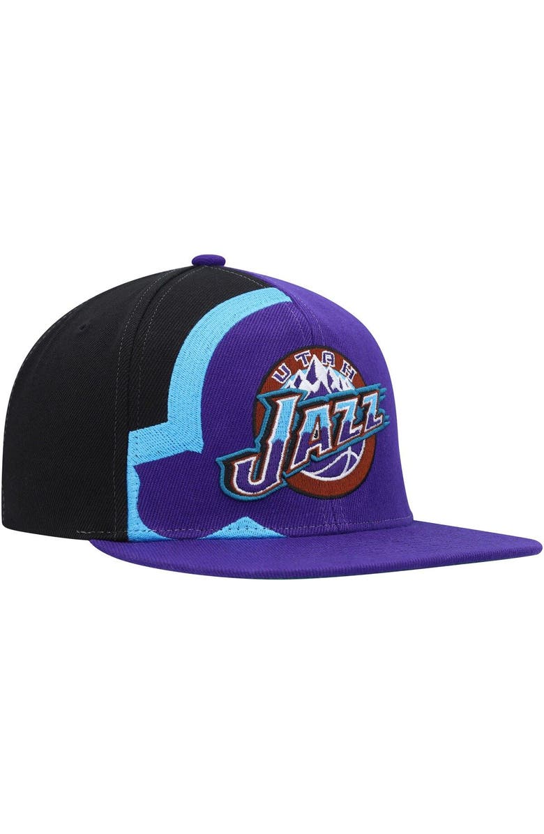 Mitchell & Ness Men's Mitchell & Ness Purple Utah Jazz Hardwood Classics Retroline Snapback Hat, Alternate, color,