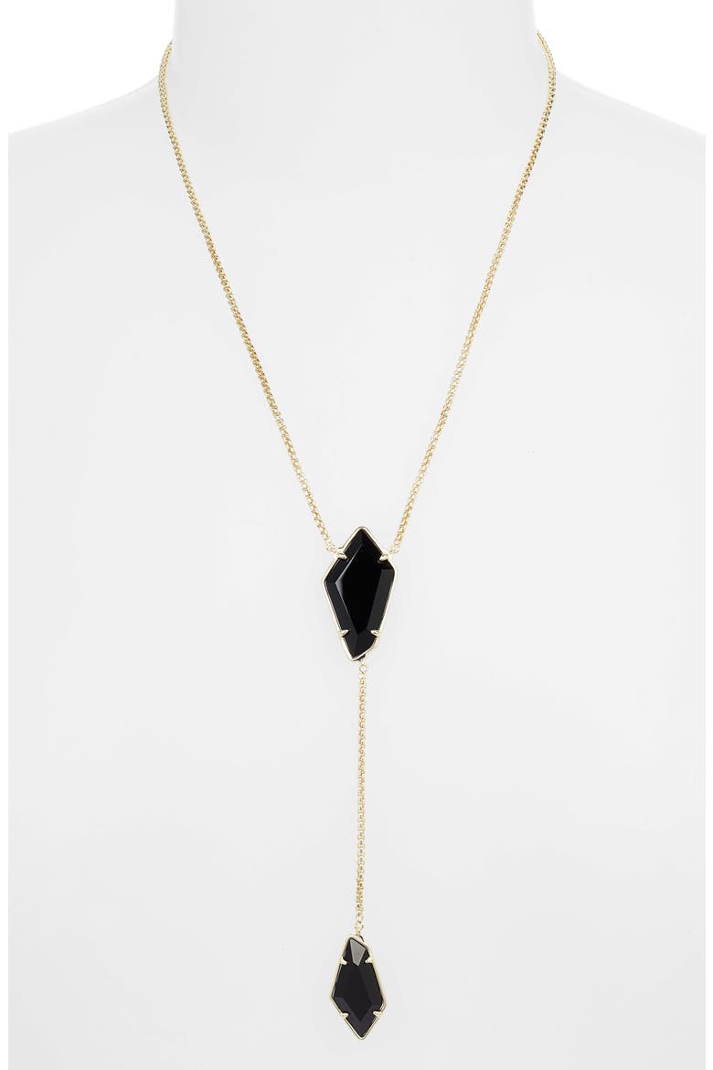 Lilith Y-Necklace, Main, color, GOLD/ BLACK