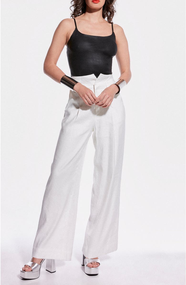 AS by DF Memphis Stretch Leather Tank, Alternate, color, Black