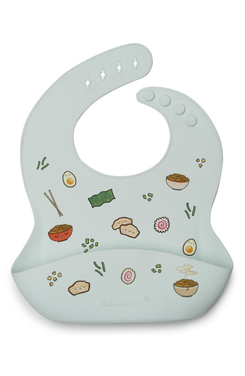 Loulou Lollipop 2-Pack Silicone Bibs, Alternate, color, Ramen/ Sage