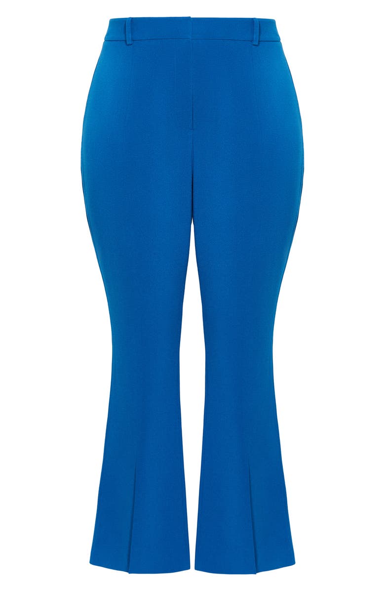 City Chic Kiana Split Hem High Waist Flare Pants, Alternate, color, Blue
