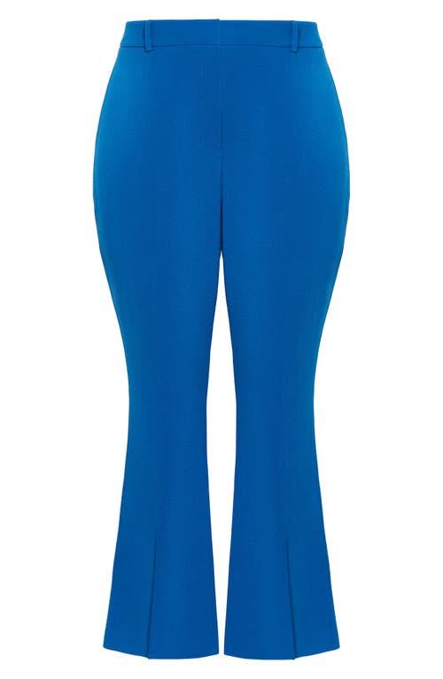 City Chic Kiana Split Hem High Waist Flare Pants In Blue