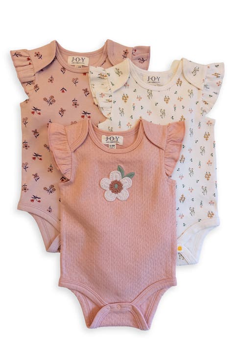 Assorted 3-Pack Organic Cotton Bodysuits (Baby)