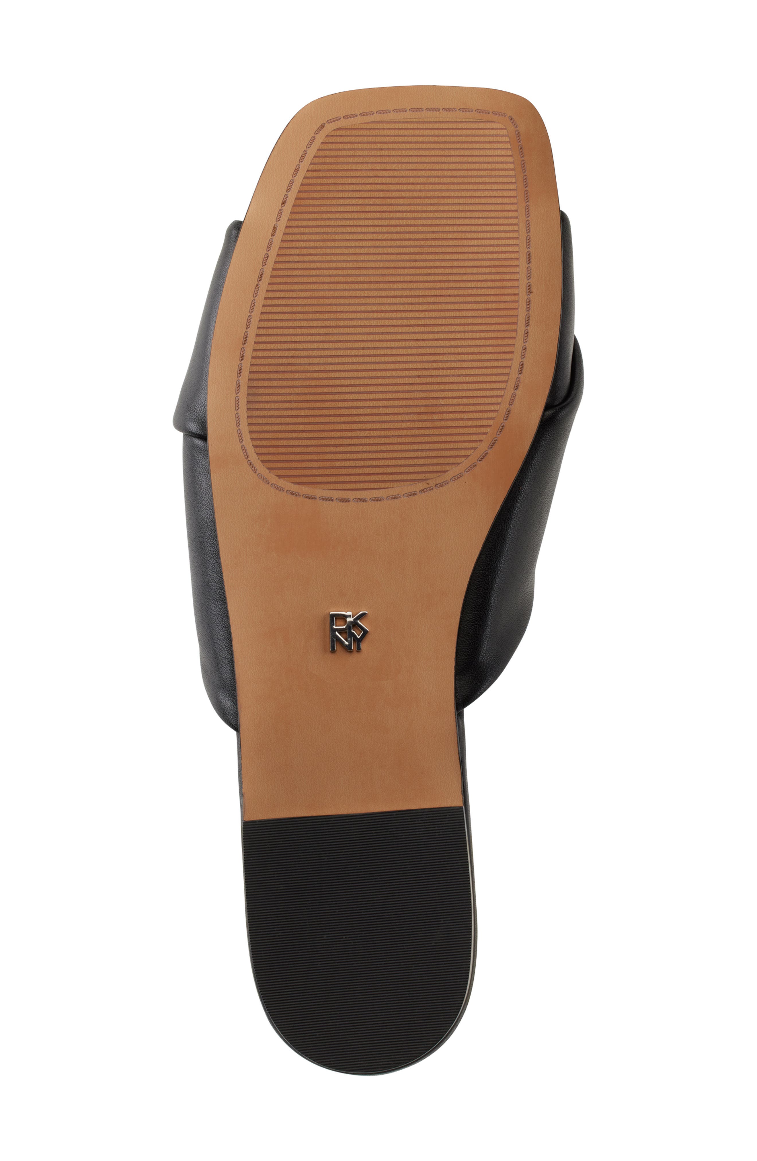 DKNY Doretta Twisted Slide Sandal, Alternate, color, Black/ Nickel