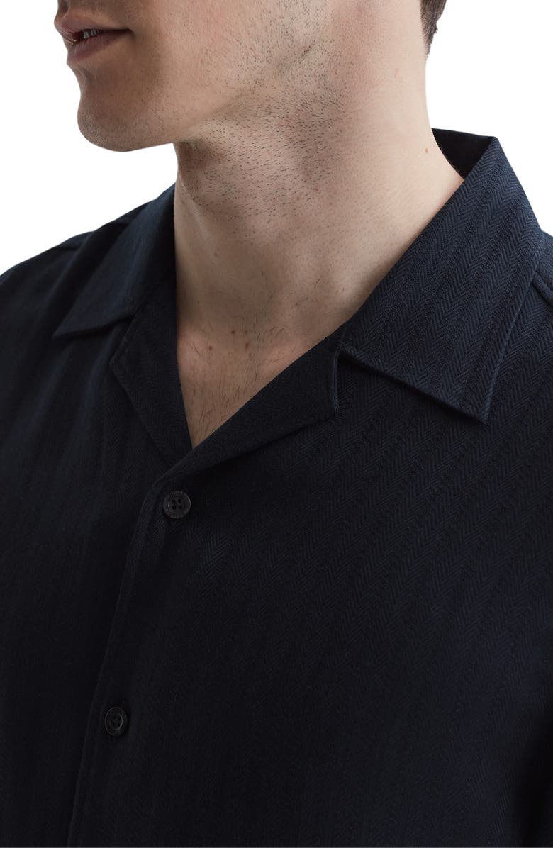 Reiss Vitus Textured Short Sleeve Button-Up Camp Shirt, Alternate, color, 