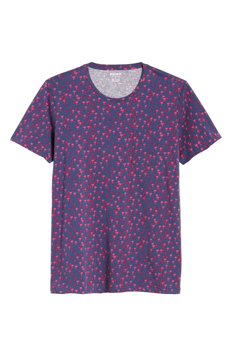 Bonobos Slim Fit Palm Flurry Pocket T-Shirt, Alternate, color,