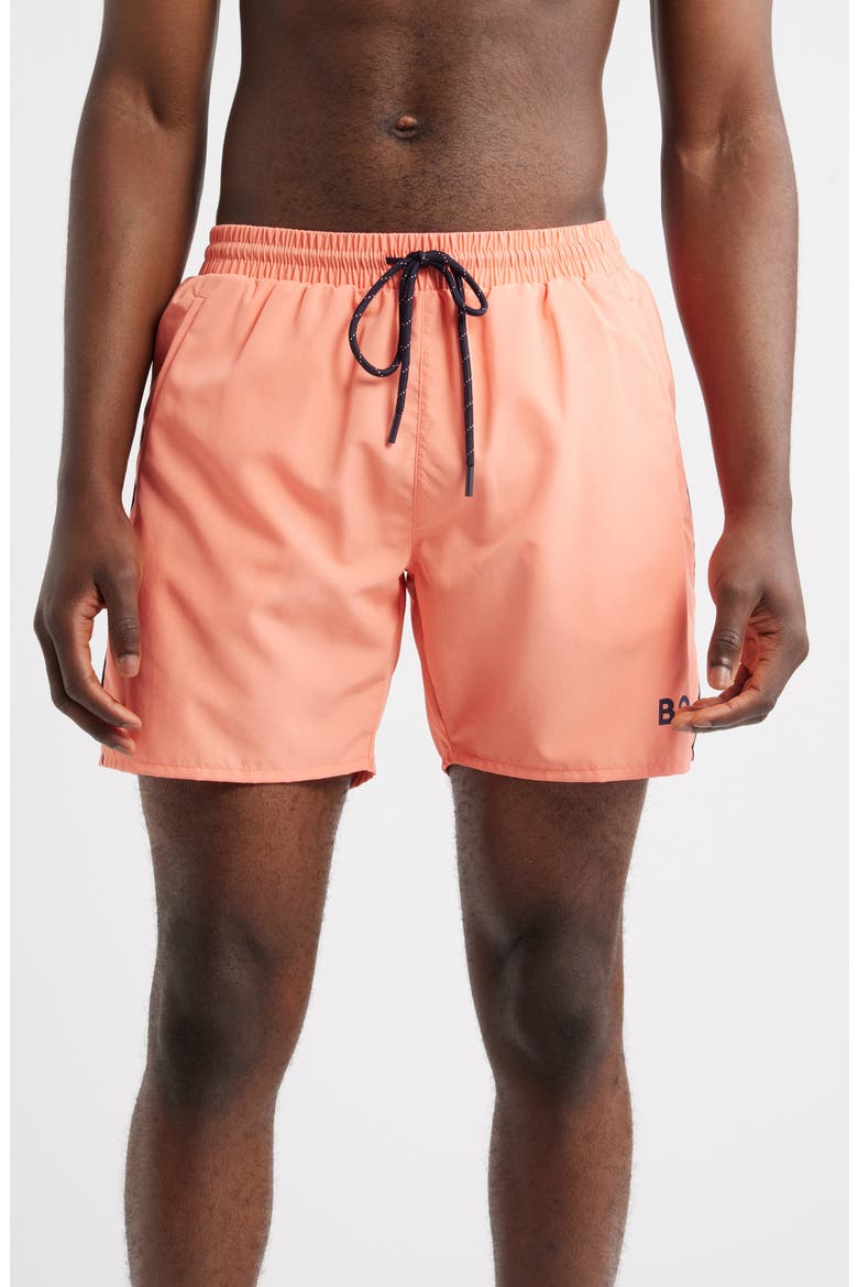 Starfish Volley Swim Trunks, Main, color, BRIGHT PINK