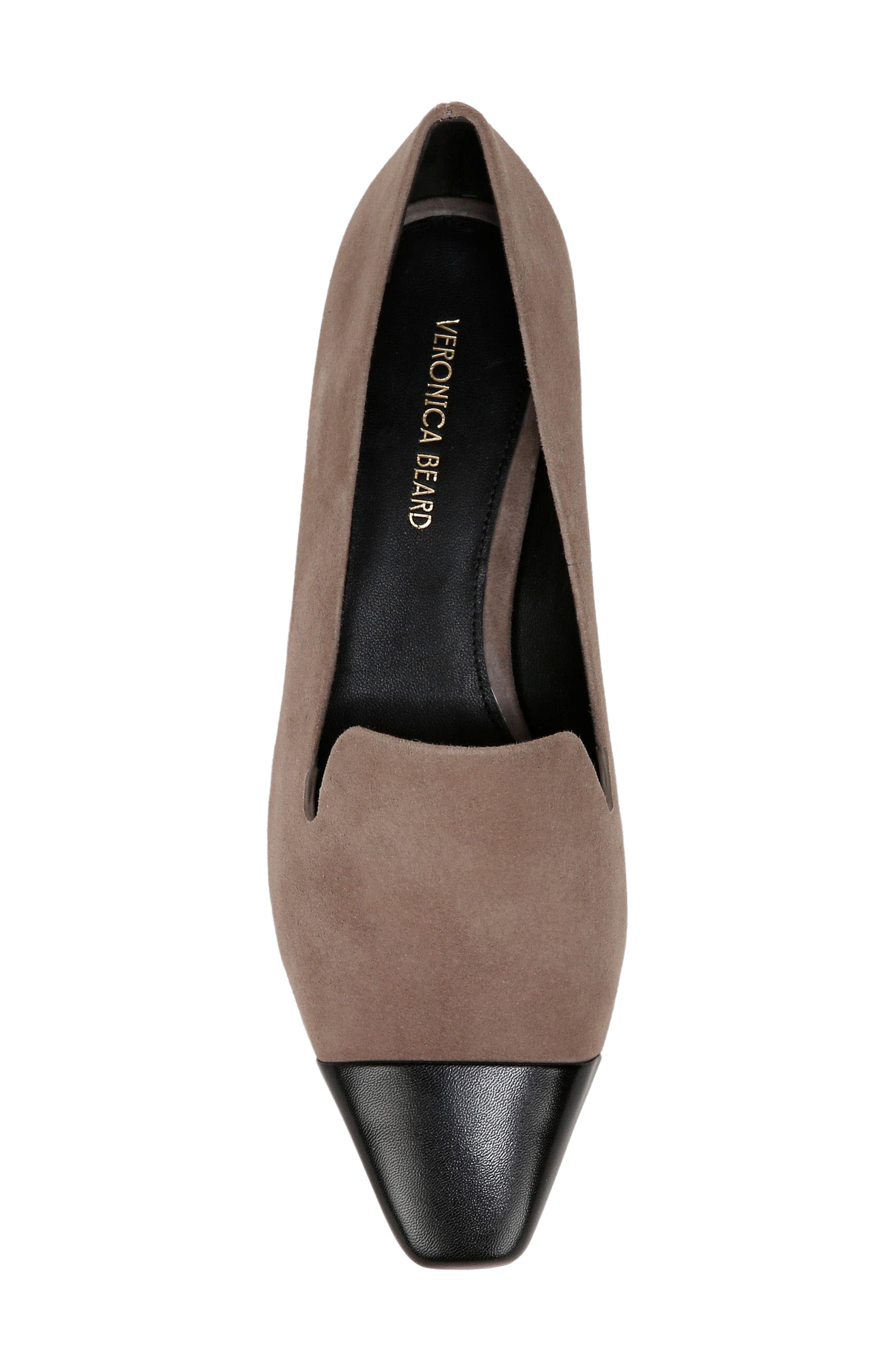 Veronica Beard Cecile Block Heel Loafer, Alternate, color, Taupe/ Black