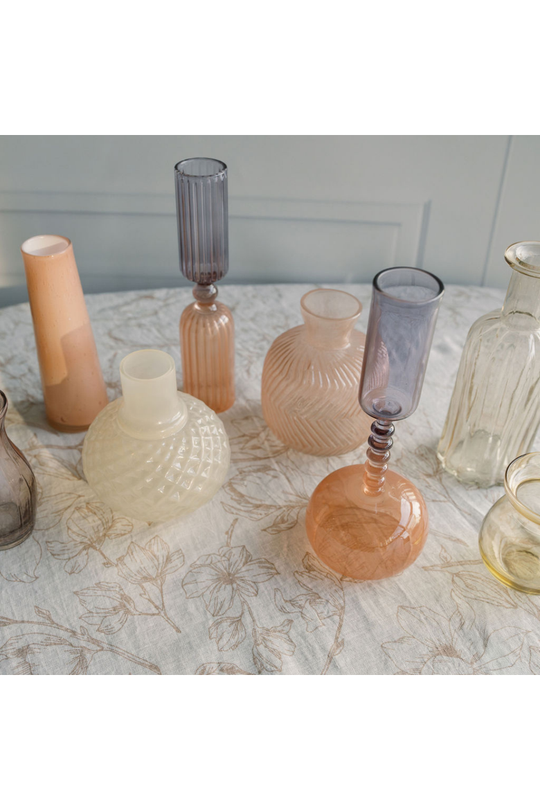 Etched Borosilicate Glass Bud Vases in Smoke, Alternate, color, Smoke