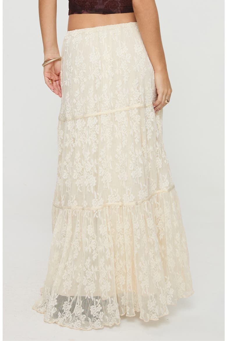 Lace Tiered Maxi Skirt, Alternate, color, LIGHT BEIGE