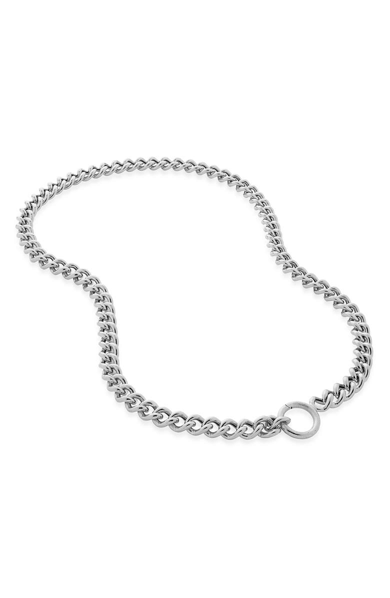 Monica Vinader Groove Curb Chain Necklace, Main, color, Sterling Silver