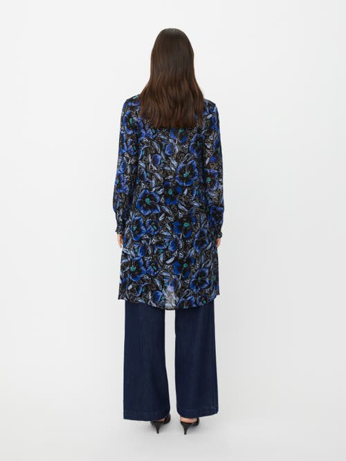 Masai Copenhagen Galamian V-neck Long Sleeve Long Tunic In Blue