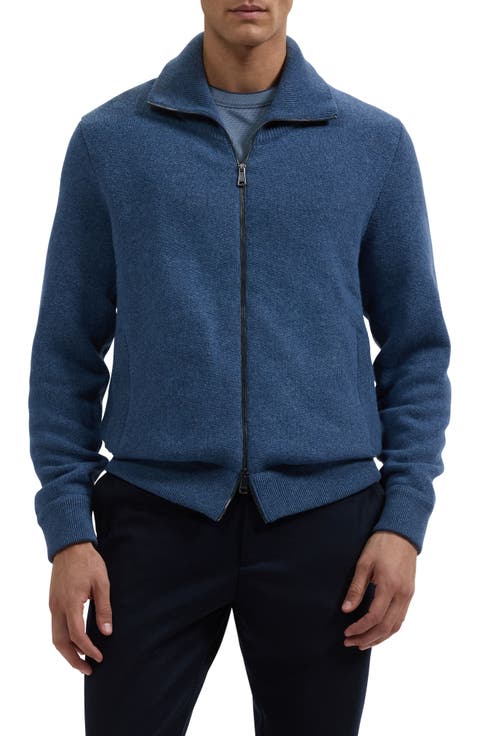 Wool Blend Full Zip Sweater Jacket