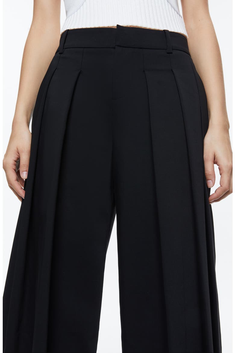 Blaire Pleated High Waist Wide Leg Pants, Alternate, color, BLACK