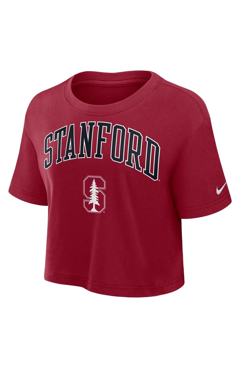 Nike Women's Nike Cardinal Stanford Cardinal Athletic Prep Arch Performance Cropped T-Shirt, Alternate, color, Cardinal