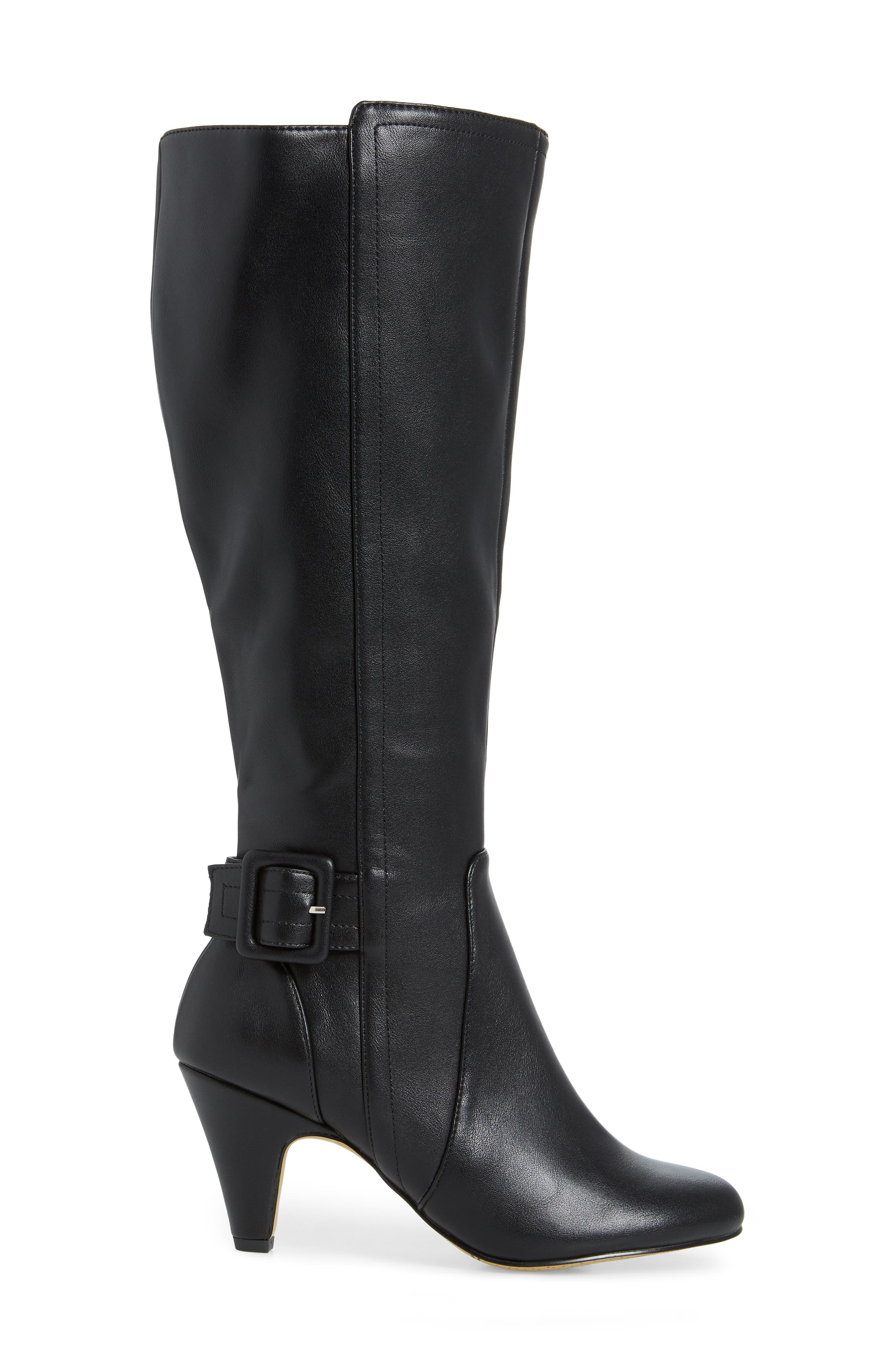 Bella Vita Troy Knee High Buckle Boot, Alternate, color, Black