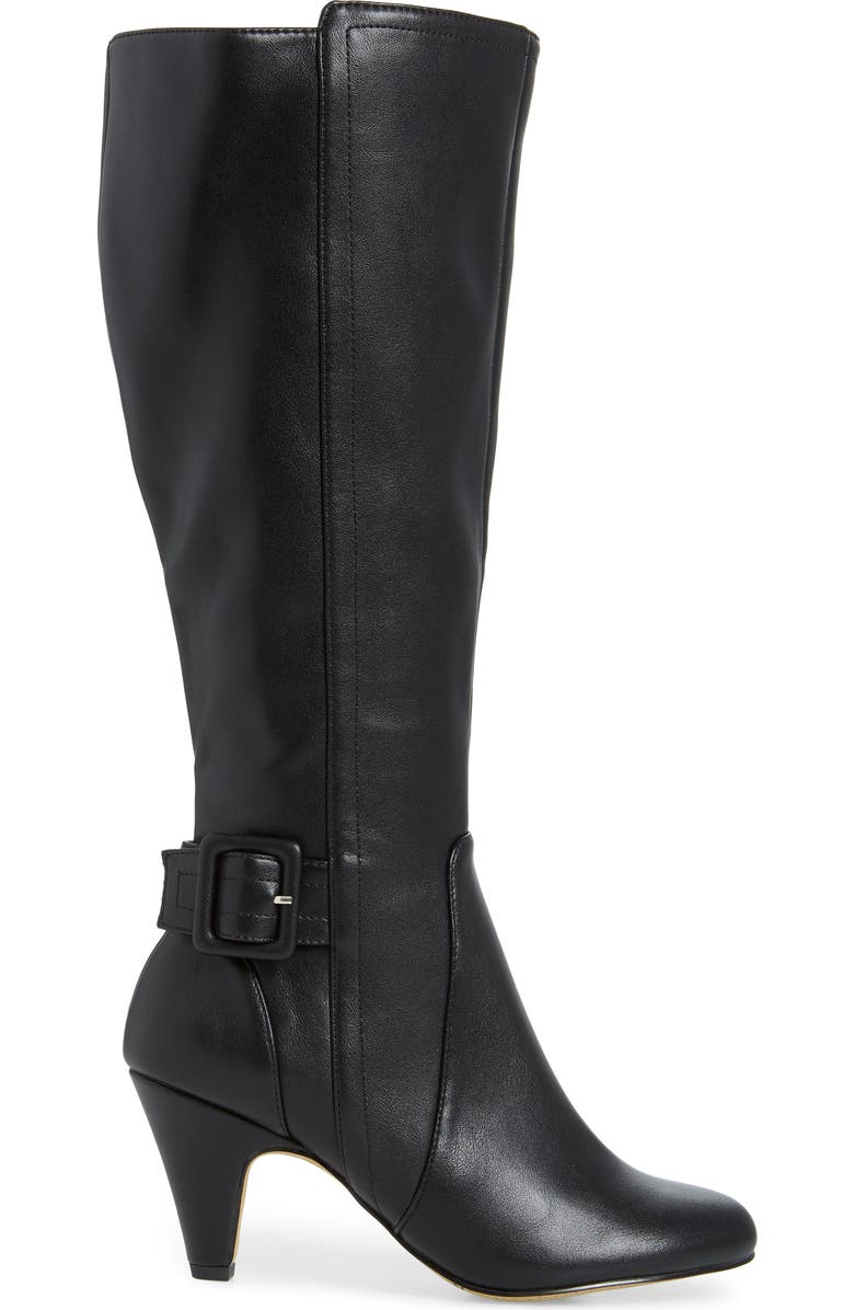 Bella Vita Troy Knee High Buckle Boot, Alternate, color, Black