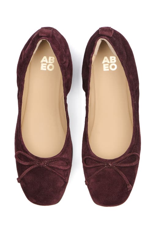 Abeo Cadence Bow Ballet Flat In Burgundy - Metatarsal